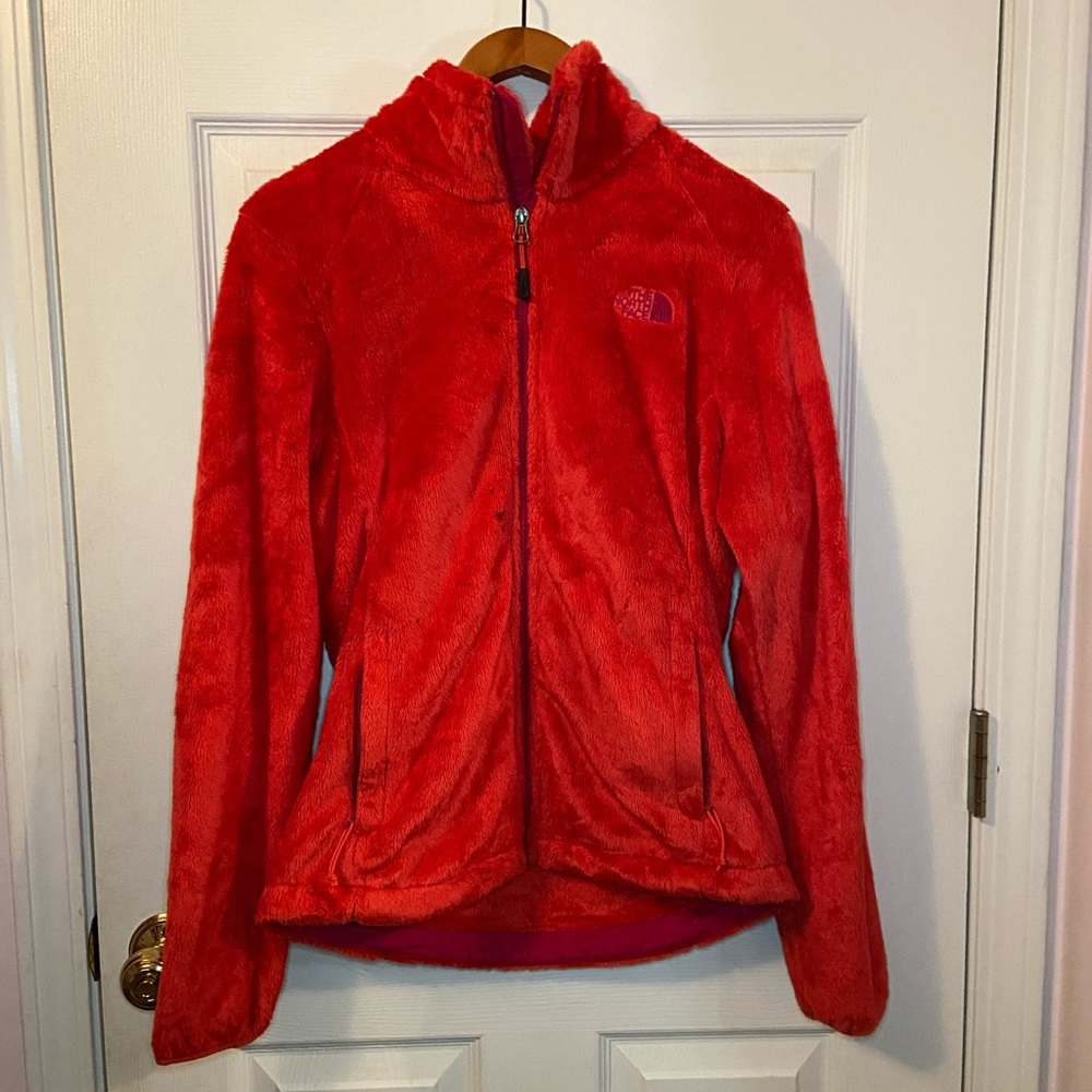 NORTH FACE orange fuzzy coat